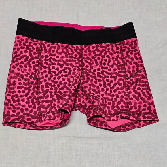 Lululemon What The Sport Short In Black/Pink Cheetah Print Size 4 - Picture 4 of 11